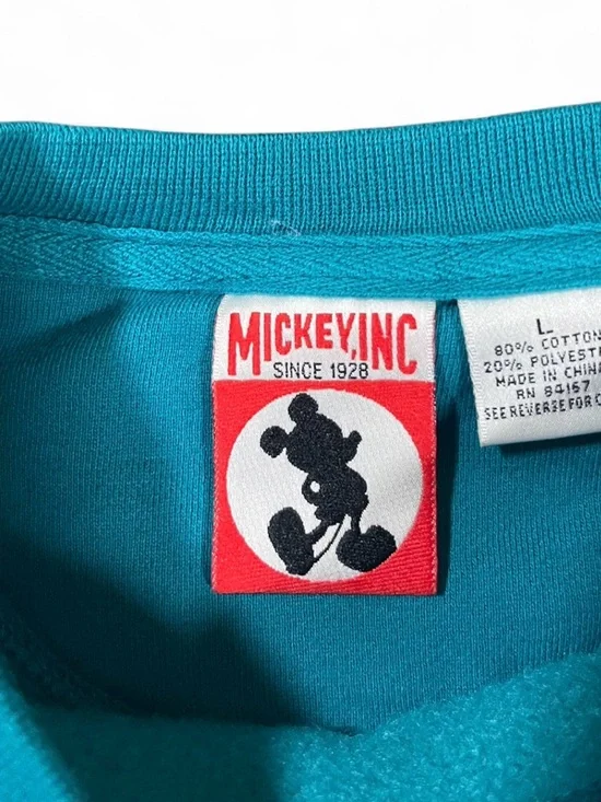 Disney Teal Crewneck Sweatshirt with Multicolor Dwarf Graphic - Picture 3 of 4